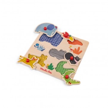 Animal Peg Puzzle Les Toupitis - Moulin Roty image 2