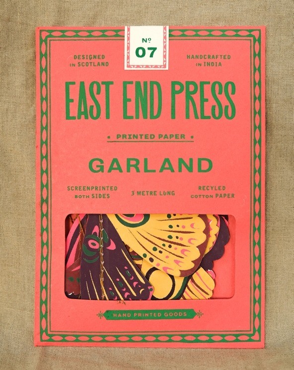 Colourful Butterflies Sewn Garland - East End Press image 1