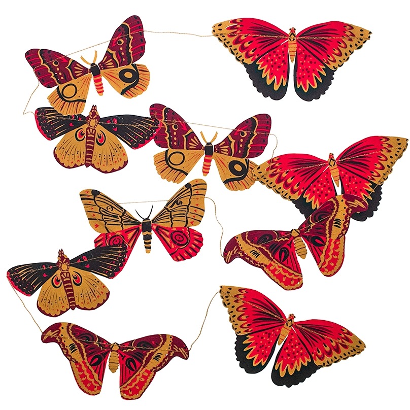 Colourful Butterflies Sewn Garland - East End Press image 2