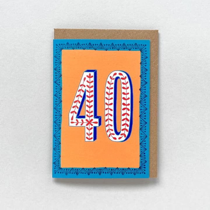 Age 40 Floral Birthday Card - Maggie image 1