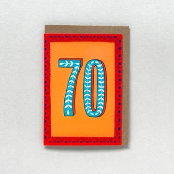 Age 70 Floral Birthday Card - Maggie image 1