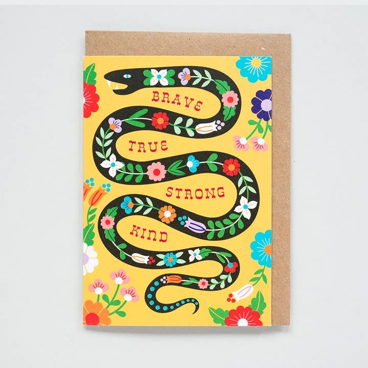 Brave True Strong Kind, Snake Card - Maggie Magoo Designs image 1