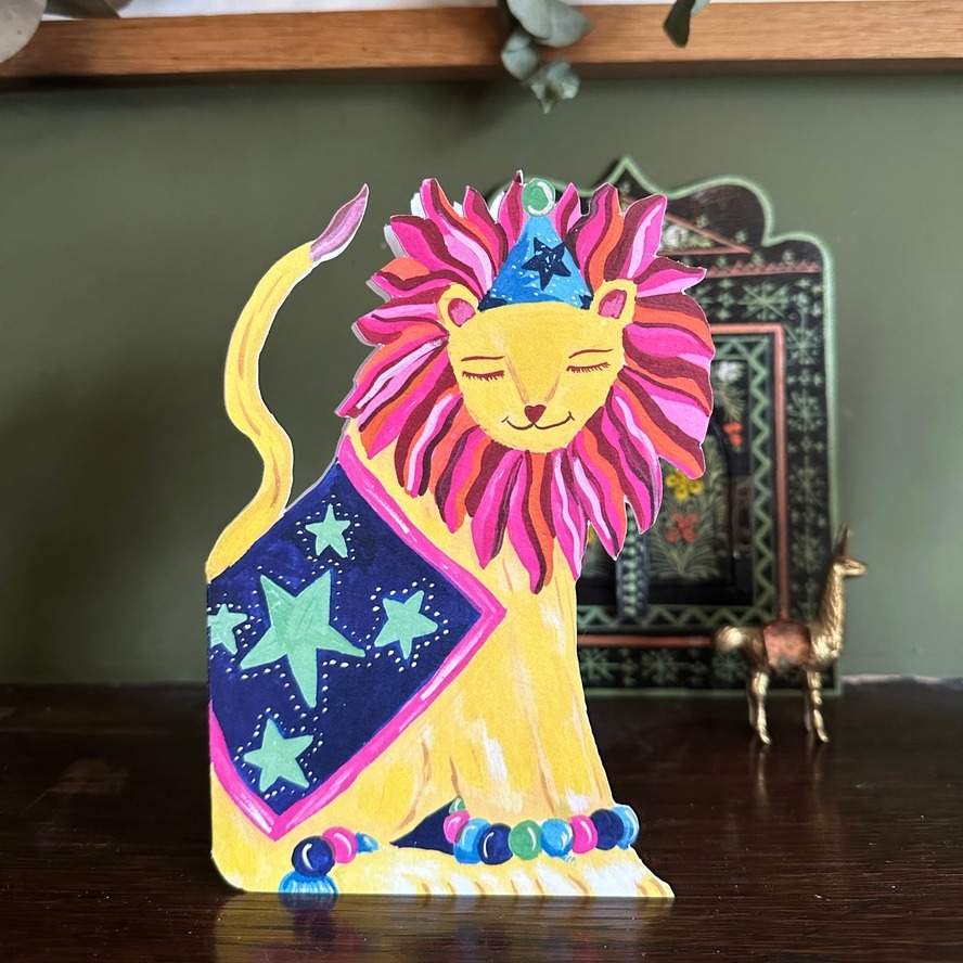 Party Lion Die-Cut Card - Hutch Cassidy image 1