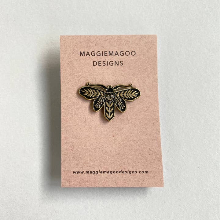 Enamel Moth Pin Badge - Maggie Magoo image 1