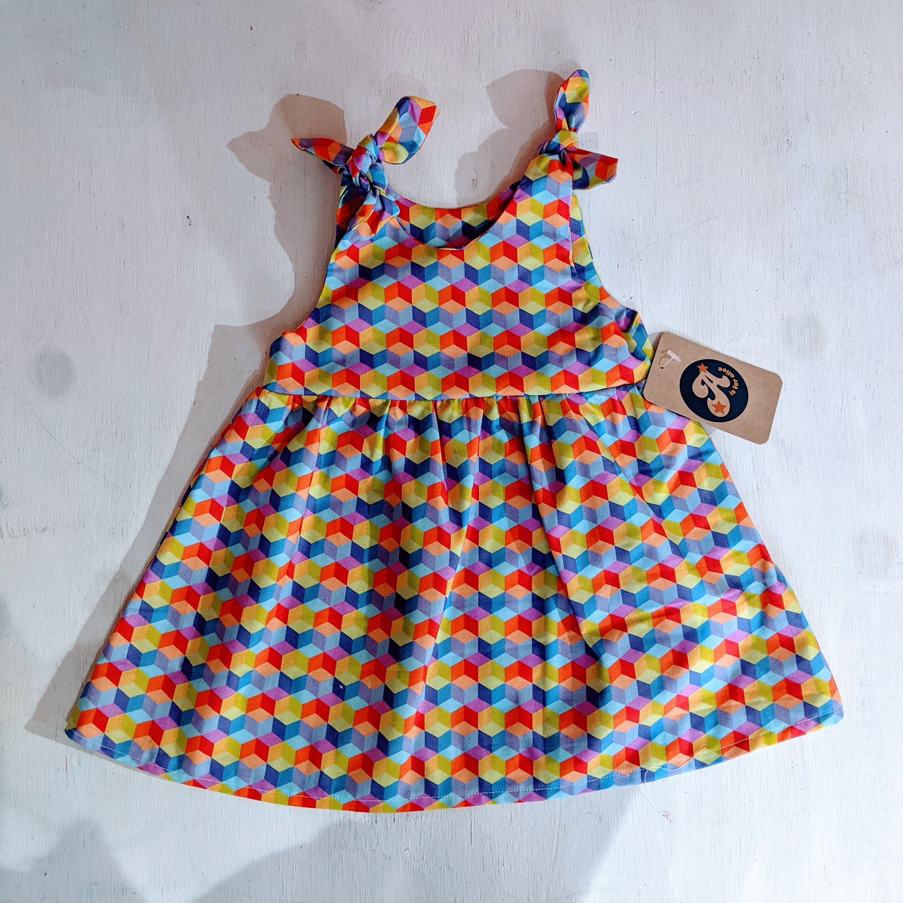 Little Dress - Cubes 3-6m - A is for Alice image 1