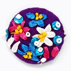 Embroidered Badge - Pink Blue White & Purple Fair to Trade image 1