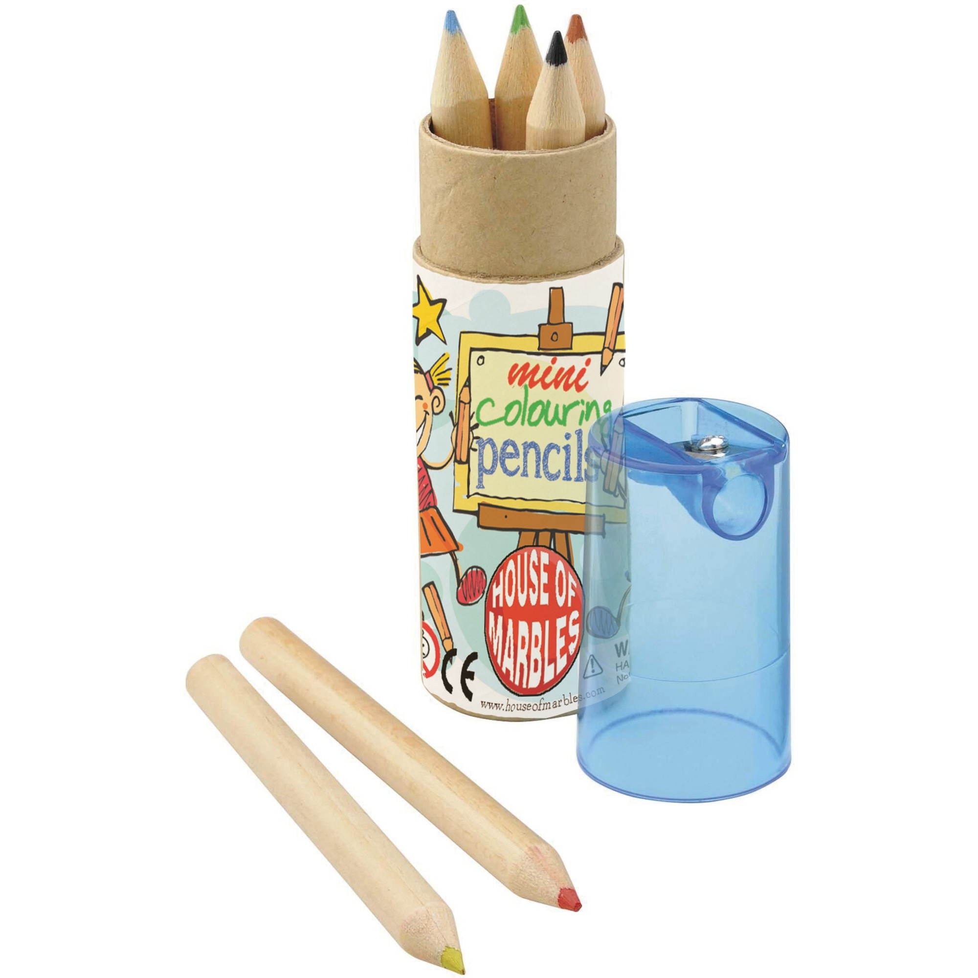 Mini Colouring Pencils with Sharpener - House of Marbles image 1