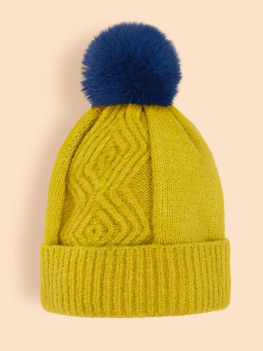 Ingrid Chartreuse Bobble Hat - Powder image 1