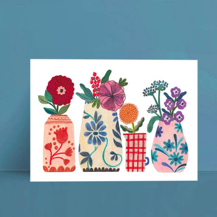 Flowers & Vases A4 Print - Daria Solak Illustrations image 1