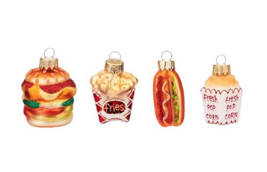 Fast Food Set of 4 Mini Baubles - Sass & Belle image 1
