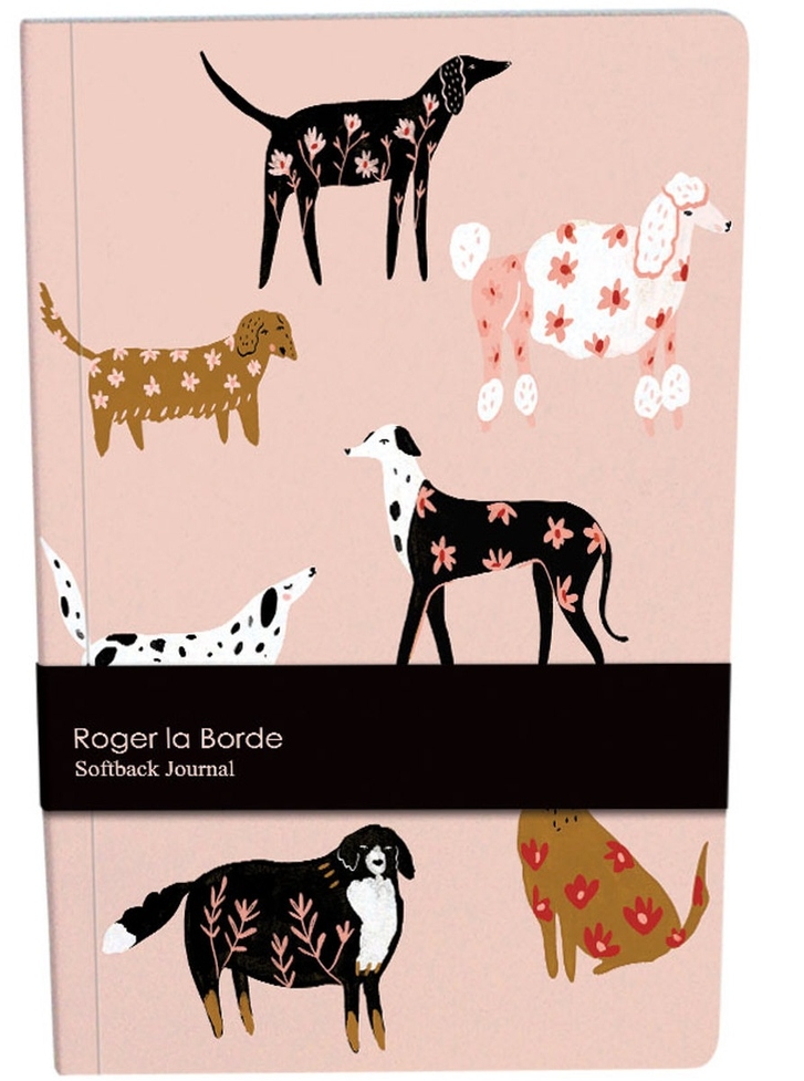 A5 Softback Notebook - Pink Dogs image 1