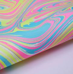 Marbled Giftwrap - Neon Waves - Paper Mirchi image 1
