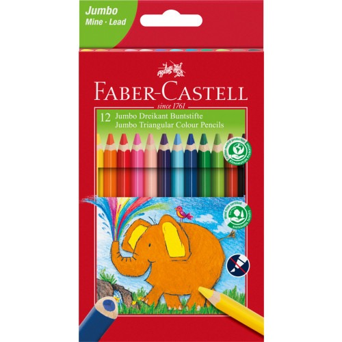 Faber-Castell Triangular Jumbo Colour Pencils - Stone Marketing Ltd image 1
