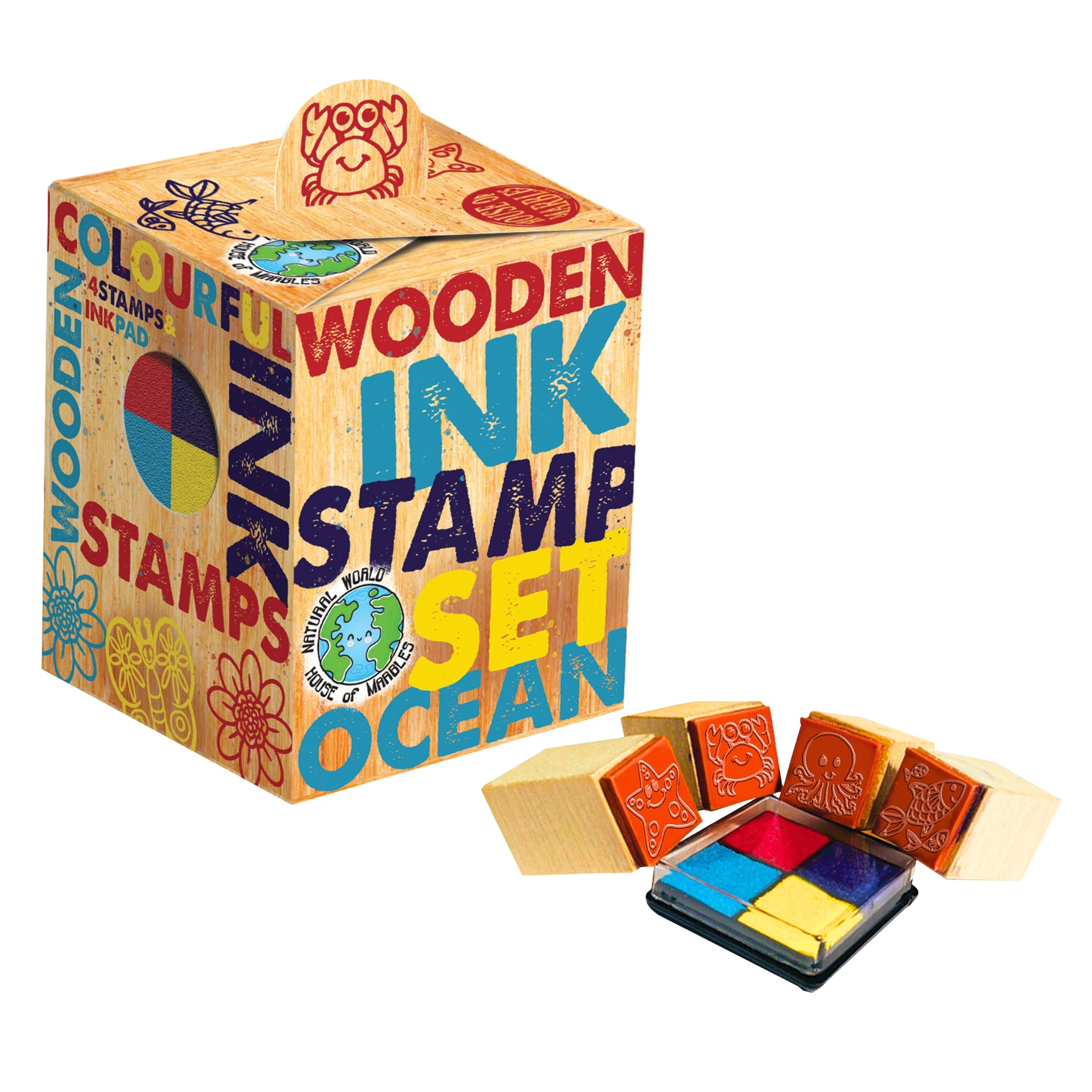 Wooden Stamp Set Ocean - House of Marbles image 1