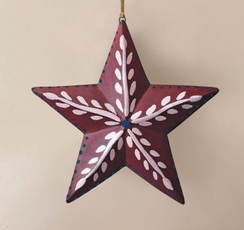 Red Folk Star Decoration - East of India image 1