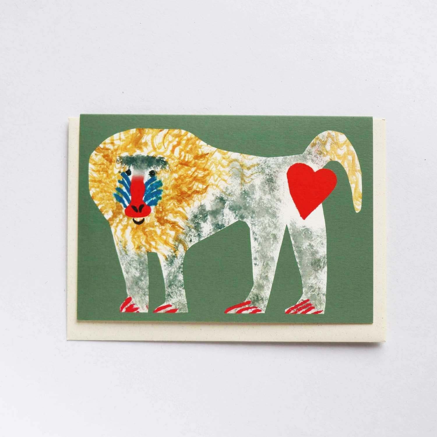 Heart Bum Baboon Card - Hadley image 1