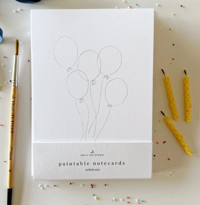 Celebrate Paintable Notecards - Emily Lex Studio image 1