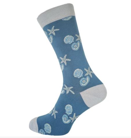 Blue Shell Bamboo Socks - Gemjar image 1