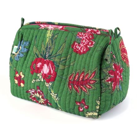 Green Paisley Floral Print Make-Up Bag - POM 925 image 1