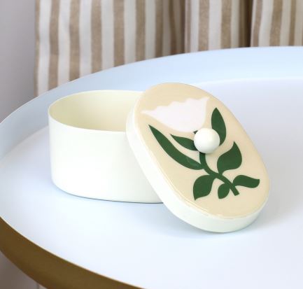 Zinnia Cream Trinket Box - POM 925 image 1