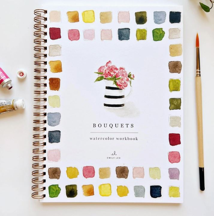 Luxury Bouquets Watercolour Workbook - Emily Lex Studio image 1