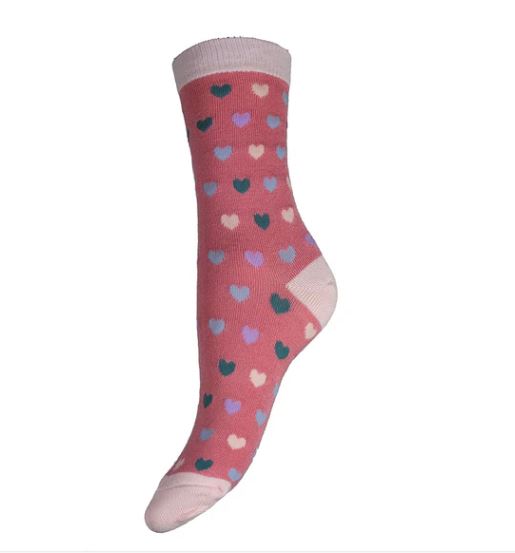 Pink Hearts Bamboo Socks - JOYA image 1
