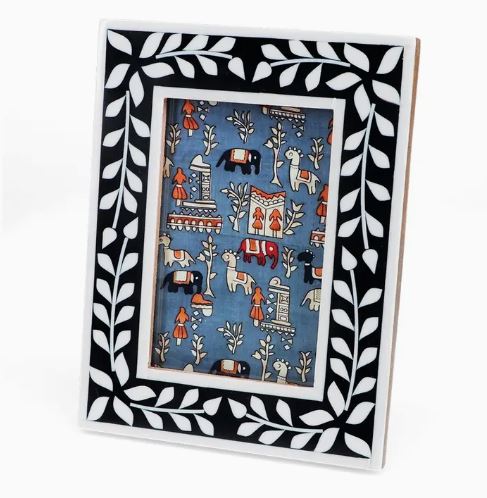 Navy Floral Photo Frame - Rex London image 1