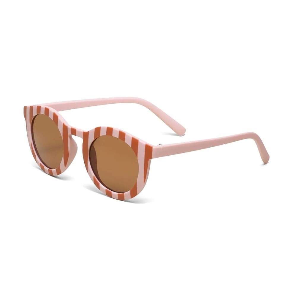 Kids Sunglasses - Pink & Brown Striped image 1
