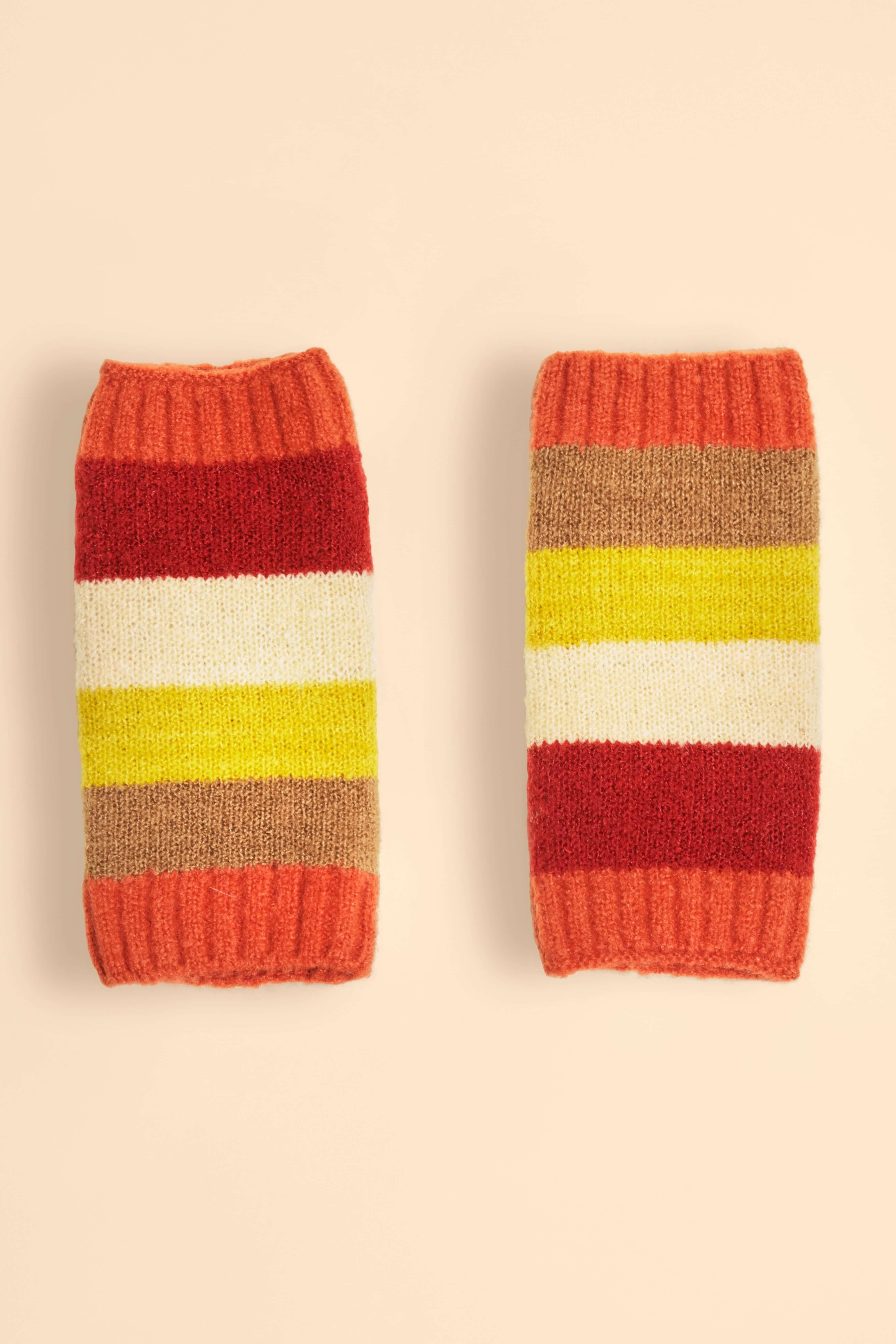 Sunset Knitted Wrist Warmers - Powder image 1