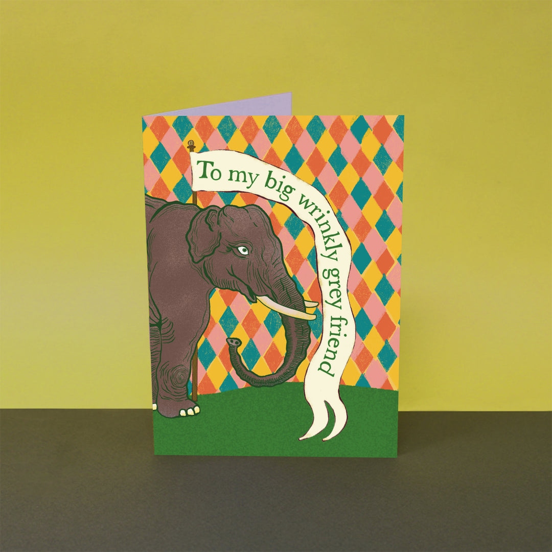 Wrinkly Elephant Greeting Card - Ark Colour Design image 1