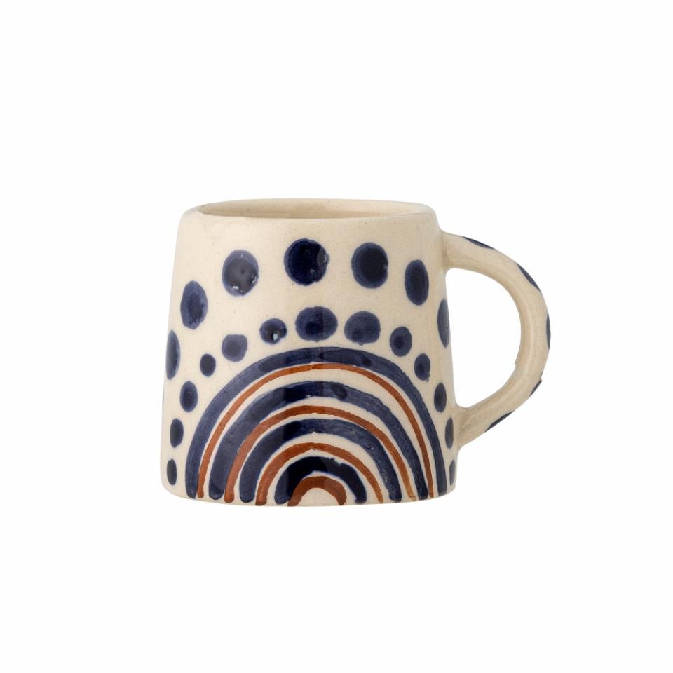 Shama Blue & Orange Stoneware Espresso Cup - Bloomingville image 1