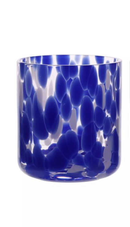 Hestia Blue Tortoiseshell Tumbler Glass - Widdop & Co image 1
