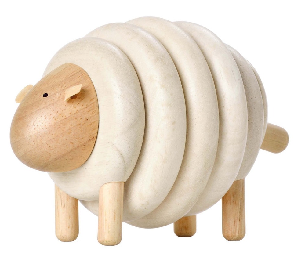 Lacing Sheep Wooden Stacker - Little Concepts image 1