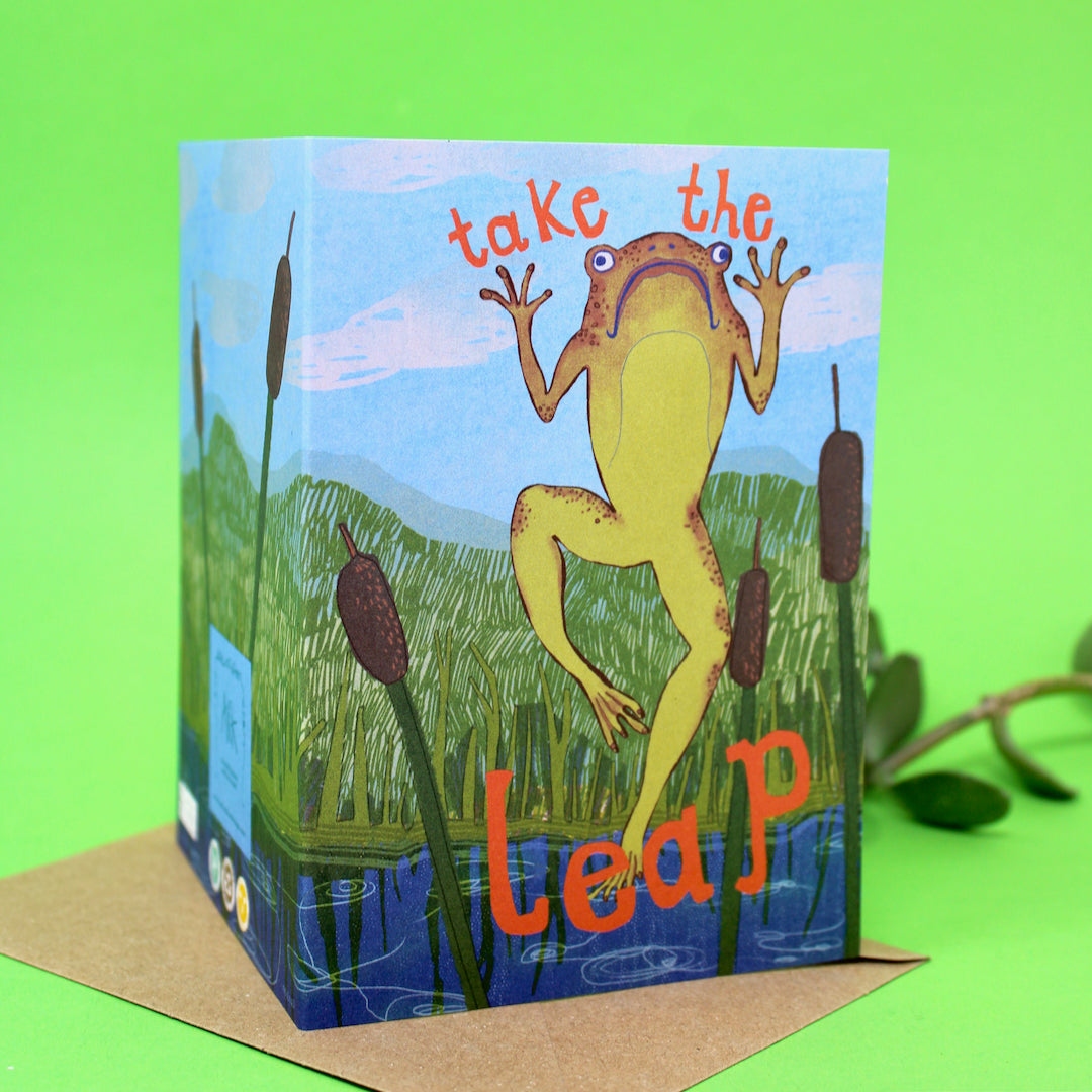 Take The Leap Greeting Card - Ark Colour Design image 1