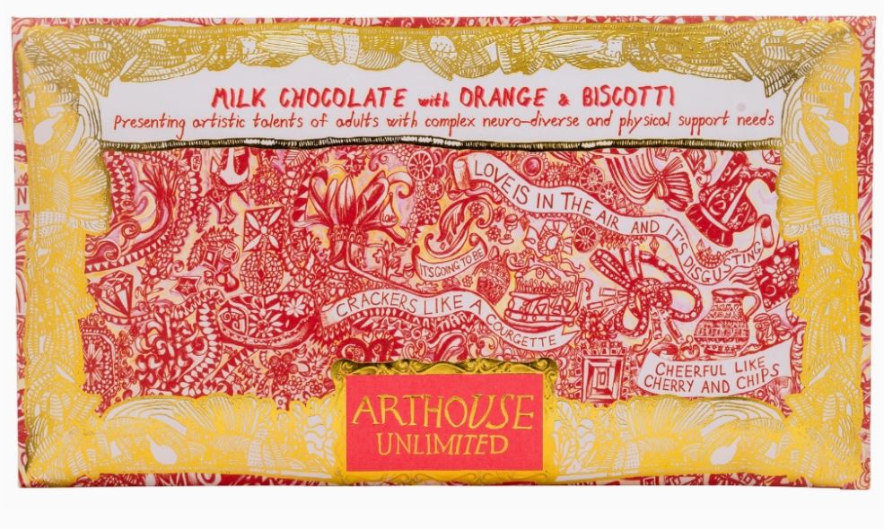 Milk Chocolate Bar with Orange & Biscotti - Arthouse Meath image 1