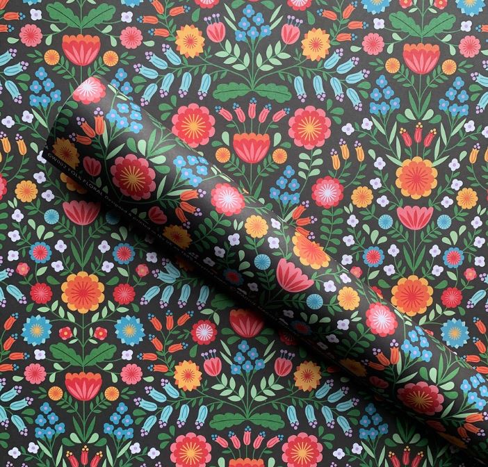 Folk Floral Gift Wrap - Maggie Magoo image 1