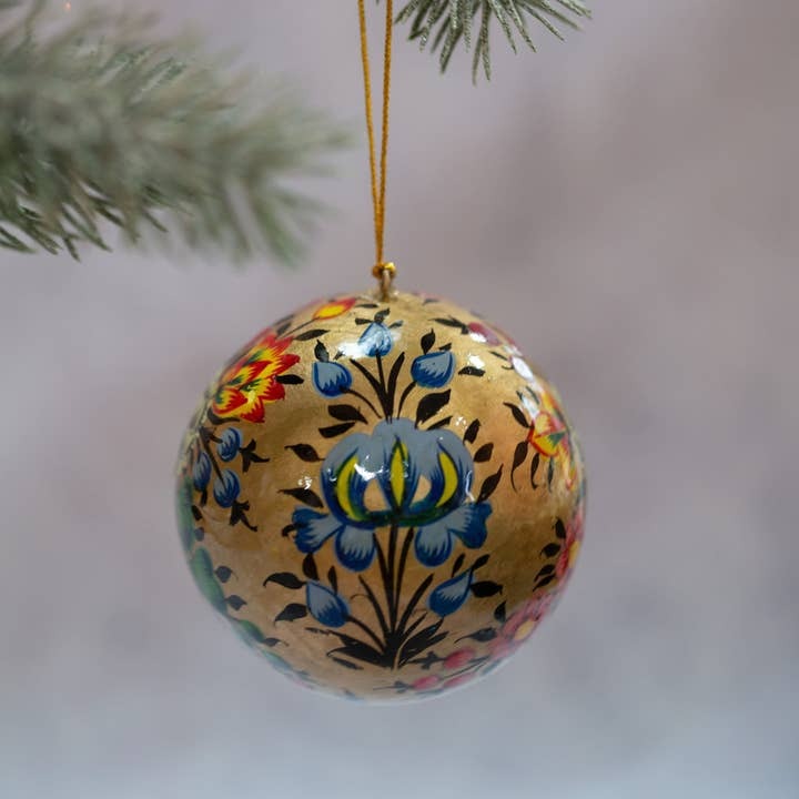 Gold Indian Floral Bauble 3" - Arthur Cameron image 1