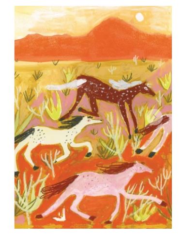 Galloping Horses Card - Roger La Borde image 1