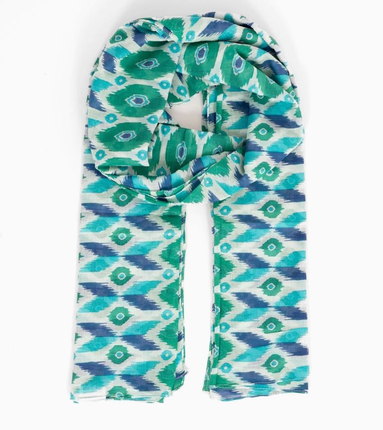Ayla Ikat Print Lightweight Cotton Scarf - Sarta image 1