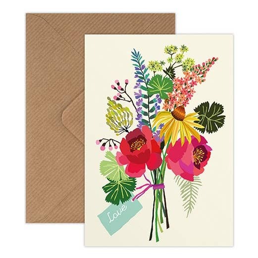 Love Flower Bouquet Greetings Card - Brie Harrison image 1