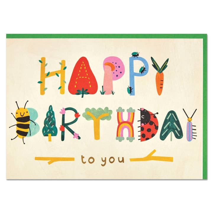 Happy Birthday Alphabet Card - Raspberry Blossom image 1