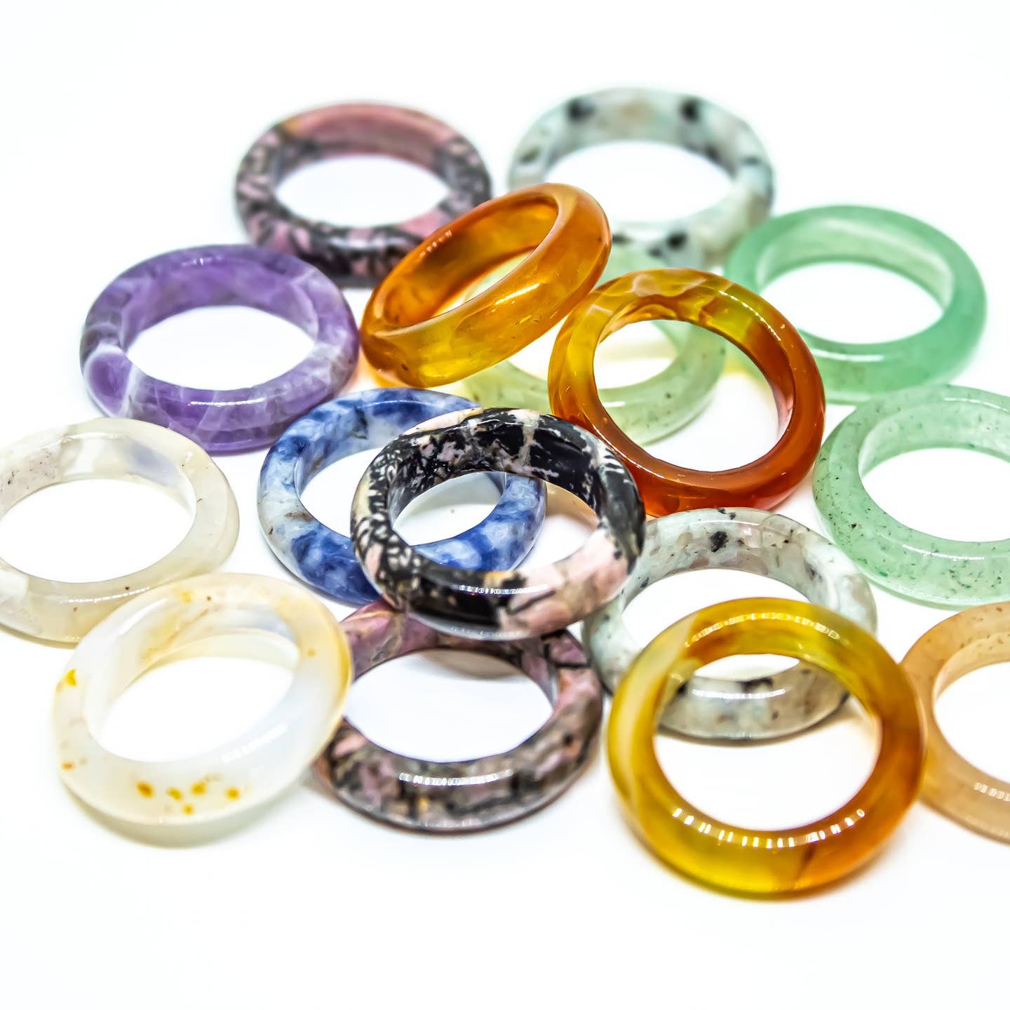 Crystal Gemstone Band Ring - Sizes L, O and U image 1