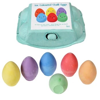 Six Coloured Chalk Eggs - Rex London image 1