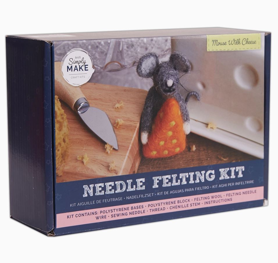 Mouse with Cheese Needle Felting Kit - West Design Products image 1