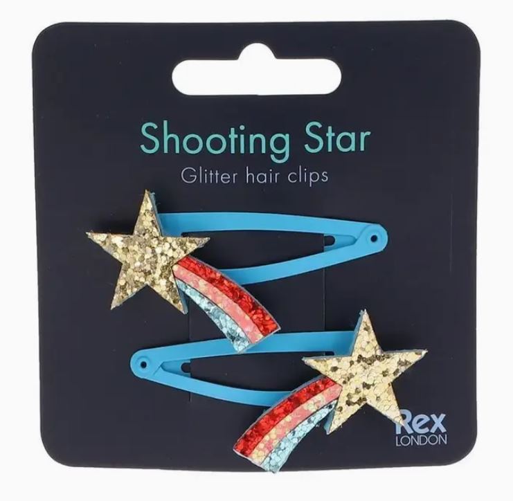 Shooting Star Glitter Hair Clips - Rex London image 1