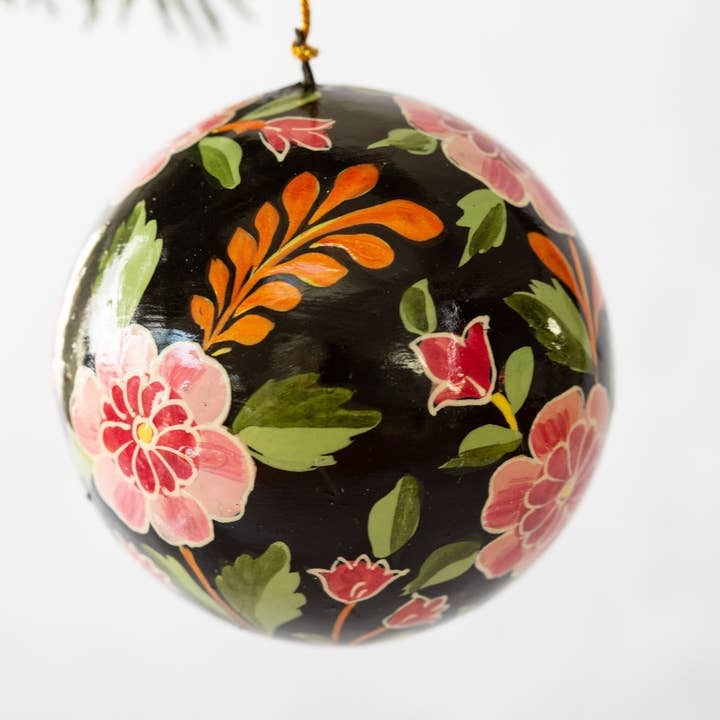 Indian 18 Floral Bauble 3" - Bollywood Christmas image 1