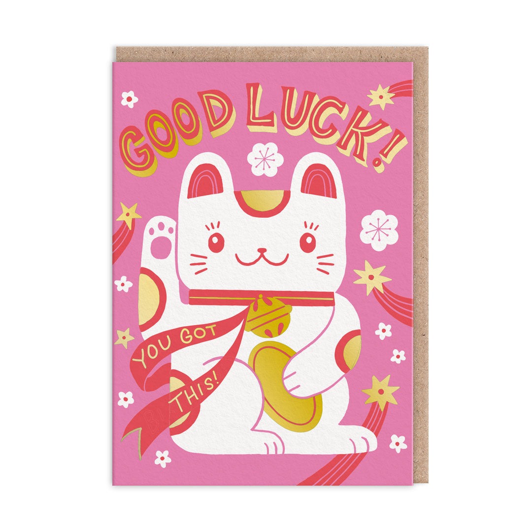 Lucky Cat Good Luck Card - Ohh Deer image 1