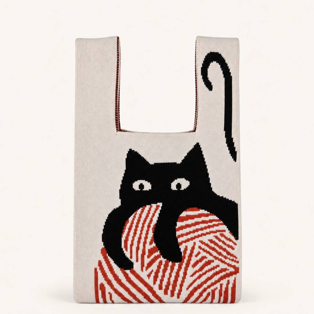 Cat Small Knitted Bag - Tokeii Knit Studio image 1