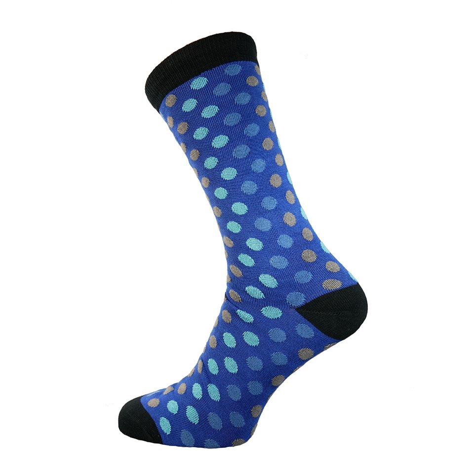 Blue Dotted Bamboo Socks - JOYA image 1