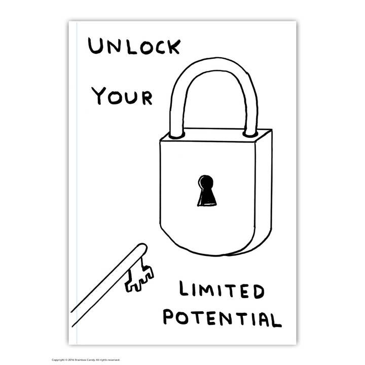 Unlock Your Limited Potential A6 Notebook / David Shrigley - Brainbox Candy image 1